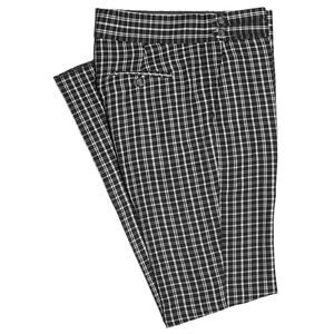 Mens Gurkha Pants Black White Plaid Check Cotton Slim High Waist Flat Front 34